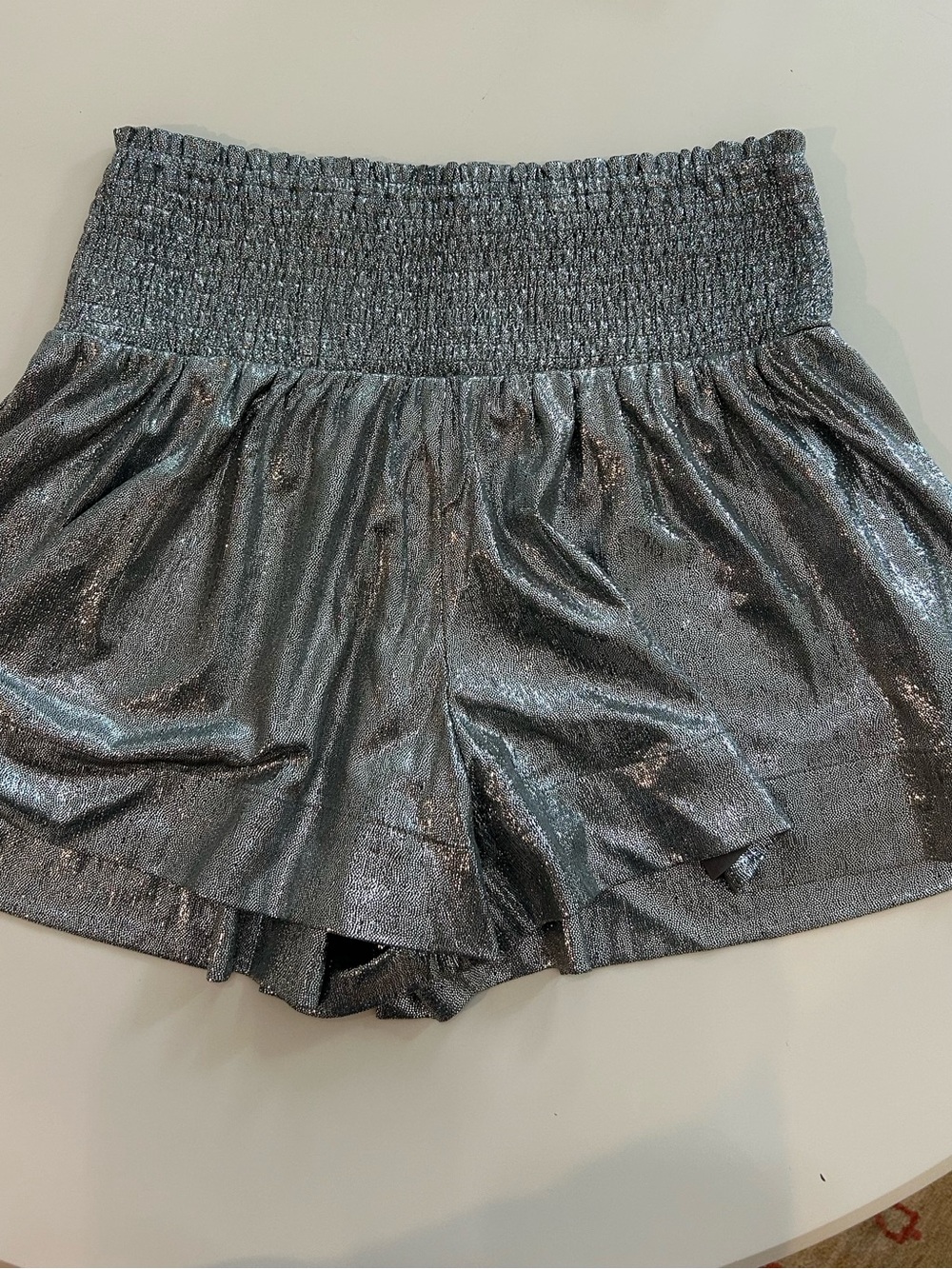 Metallic Grey Sparkle Shorts